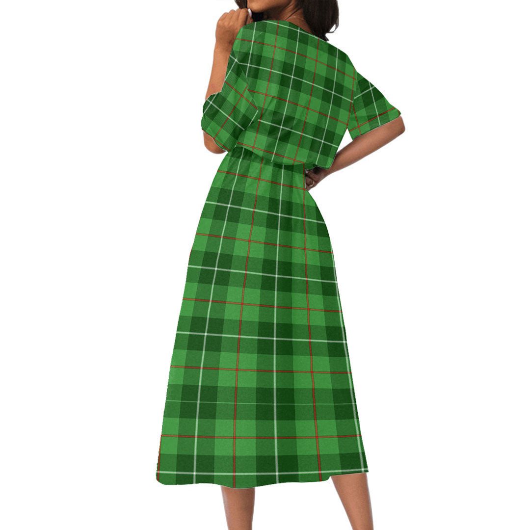 Galloway District Tartan Plaid Women's Elastic Waist Dress