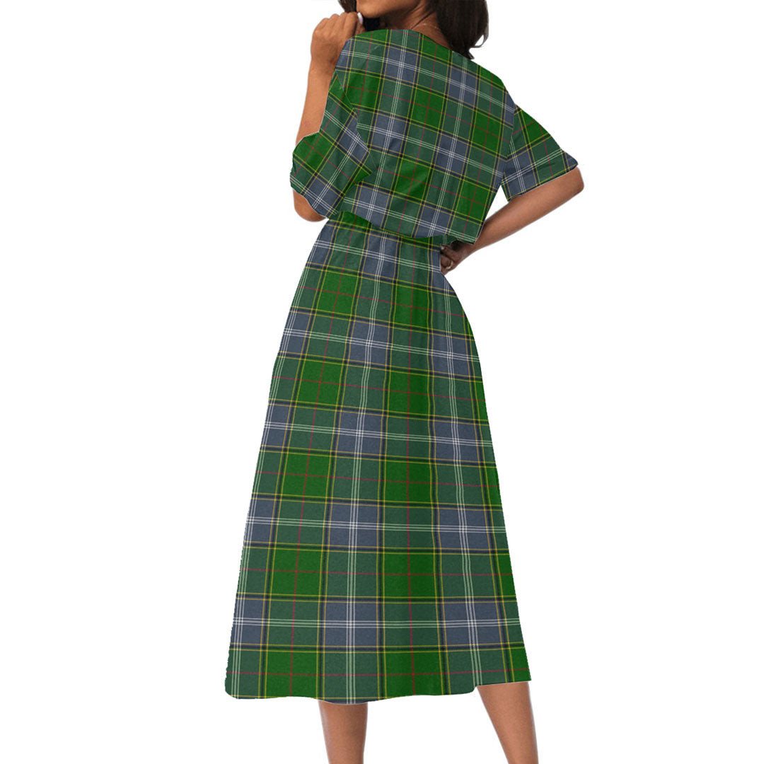 Pringle Tartan Plaid Women's Elastic Waist Dress