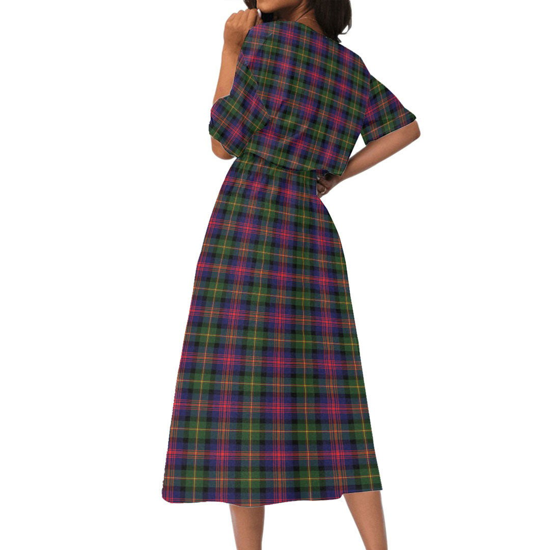 Logan Modern Tartan Plaid Women's Elastic Waist Dress