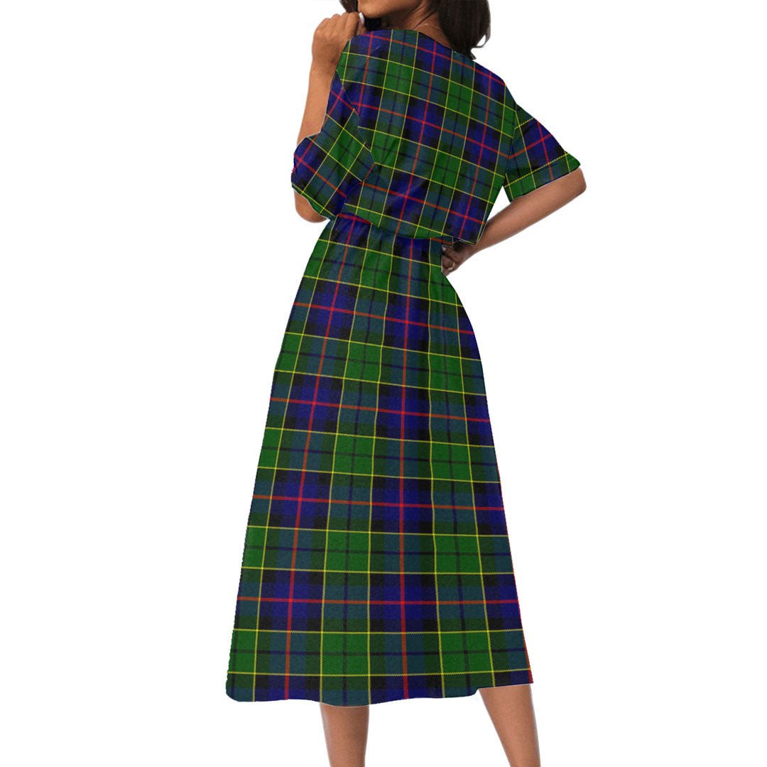 Forsyth Modern Tartan Plaid Women's Elastic Waist Dress