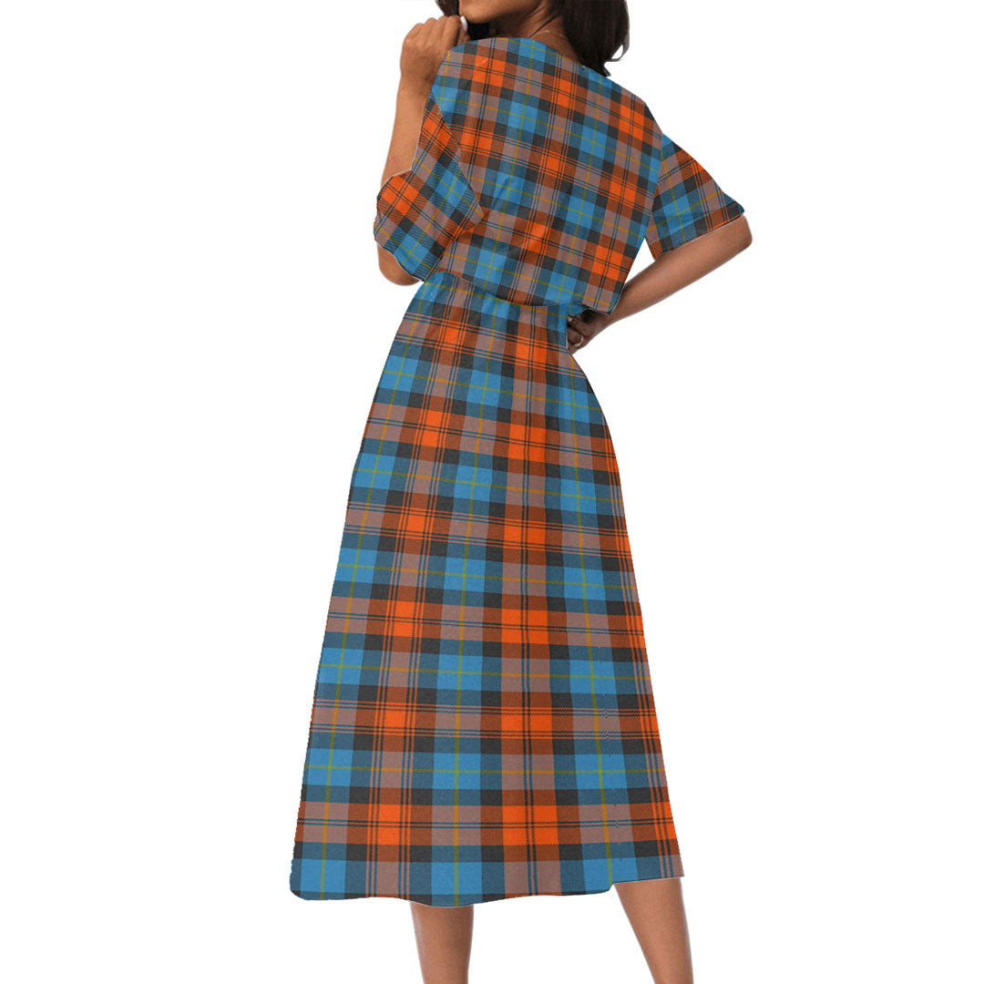 MacLachlan Ancient Tartan Plaid Women's Elastic Waist Dress