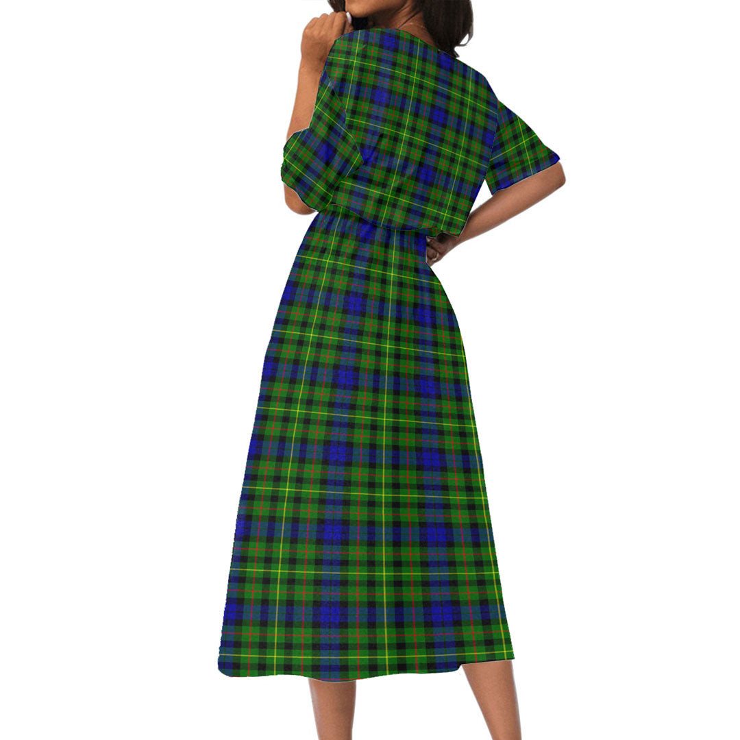 Rollo Modern Tartan Plaid Women's Elastic Waist Dress