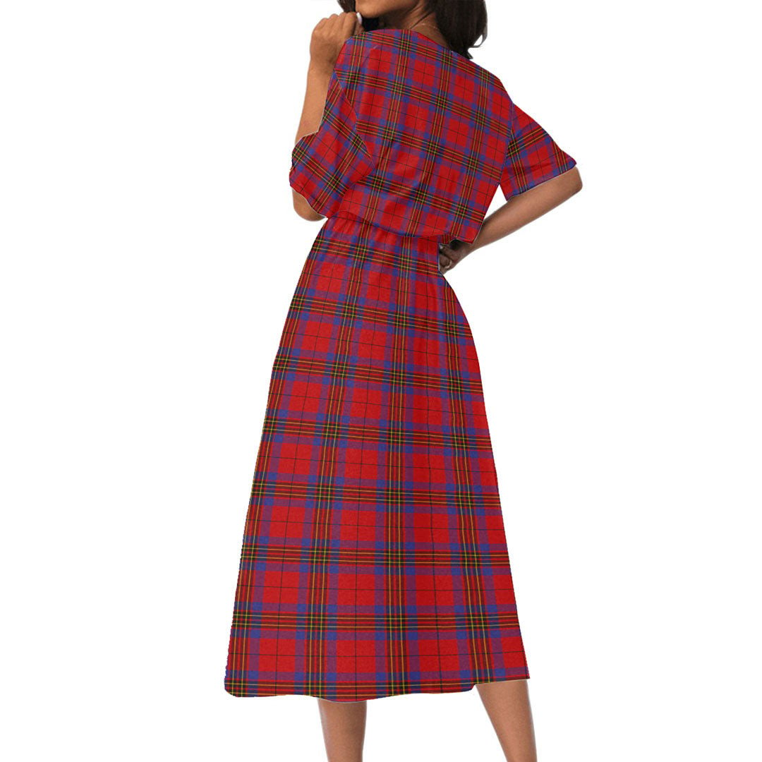 Leslie Modern Tartan Plaid Women's Elastic Waist Dress