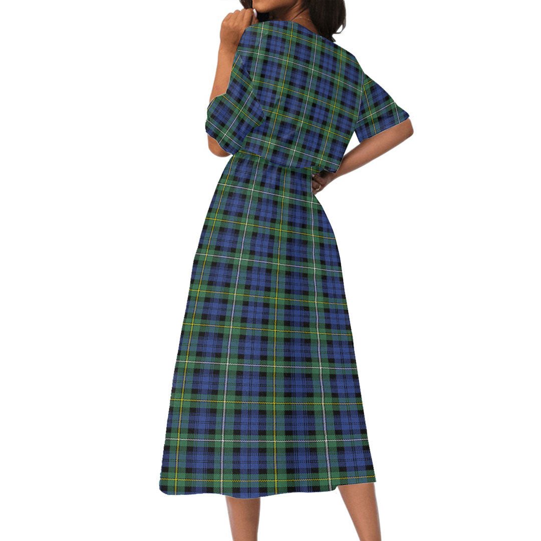 Campbell Argyll Ancient Tartan Plaid Women's Elastic Waist Dress