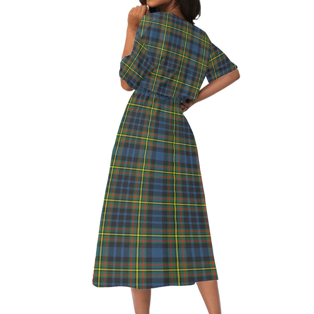 MacLellan Ancient Tartan Plaid Women's Elastic Waist Dress