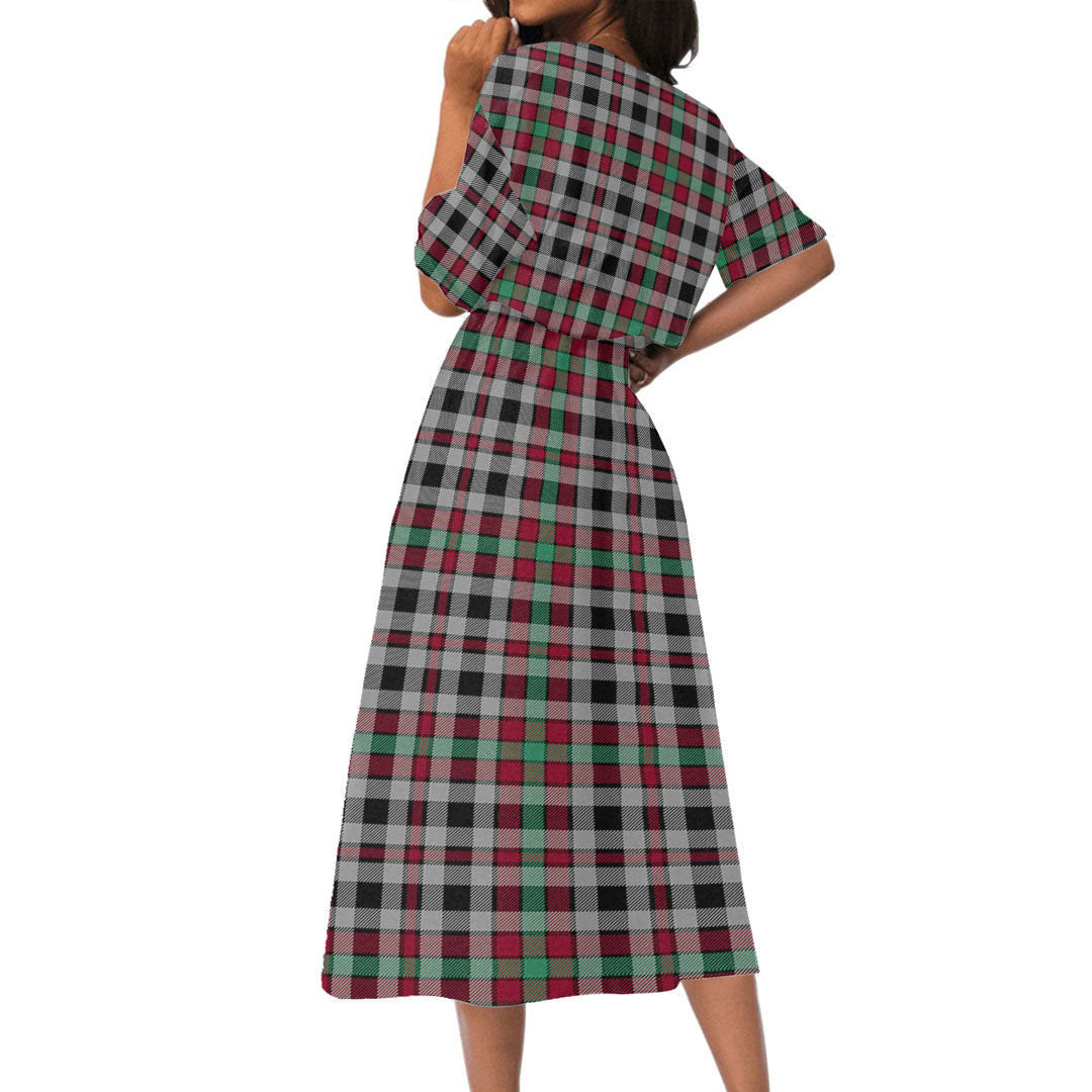 Borthwick Ancient Tartan Plaid Women's Elastic Waist Dress