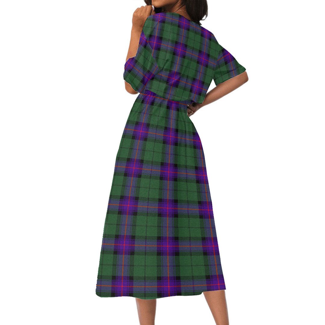 Armstrong Modern Tartan Plaid Women's Elastic Waist Dress