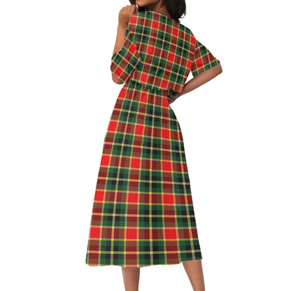 MacLachlan Hunting Modern Tartan Plaid Women's Elastic Waist Dress