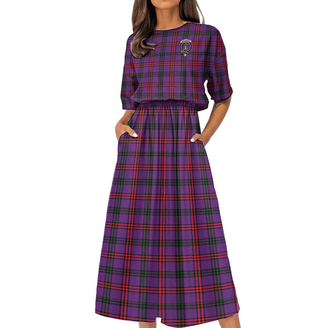 Montgomery Modern Tartan Crest Women's Elastic Waist Dress