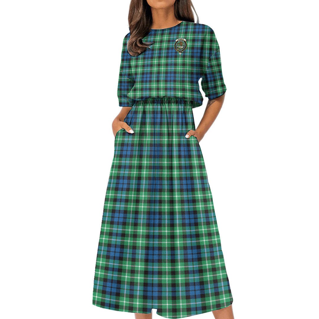 Graham of Montrose Ancient Tartan Crest Women's Elastic Waist Dress