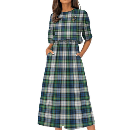 Gordon Dress Ancient Tartan Crest Women's Elastic Waist Dress