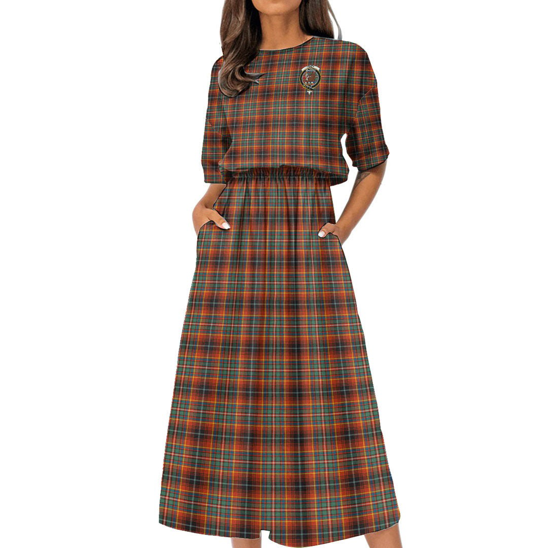 Innes Ancient Tartan Crest Women's Elastic Waist Dress