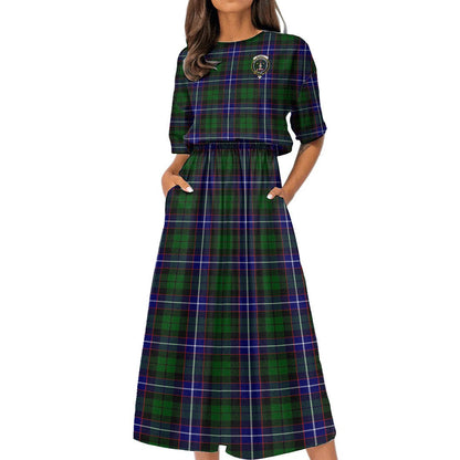 Russell Modern Tartan Crest Women's Elastic Waist Dress