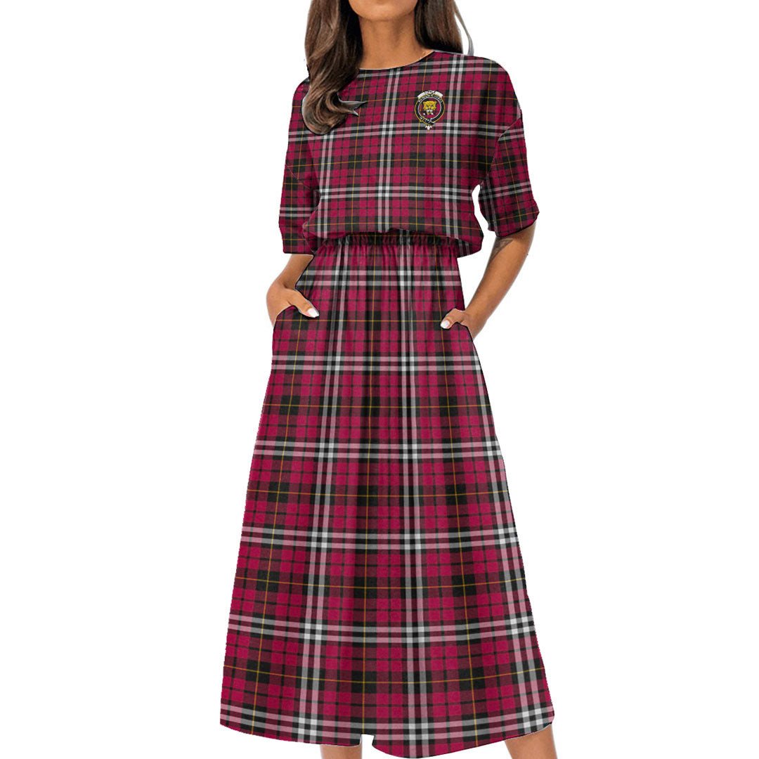 Little Tartan Crest Women's Elastic Waist Dress