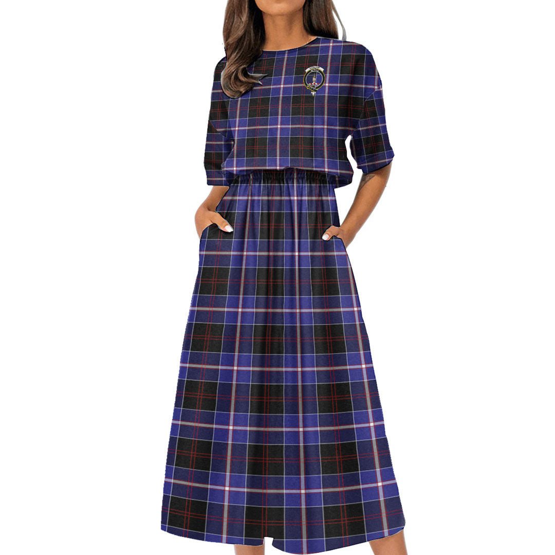 Dunlop Modern Tartan Crest Women's Elastic Waist Dress