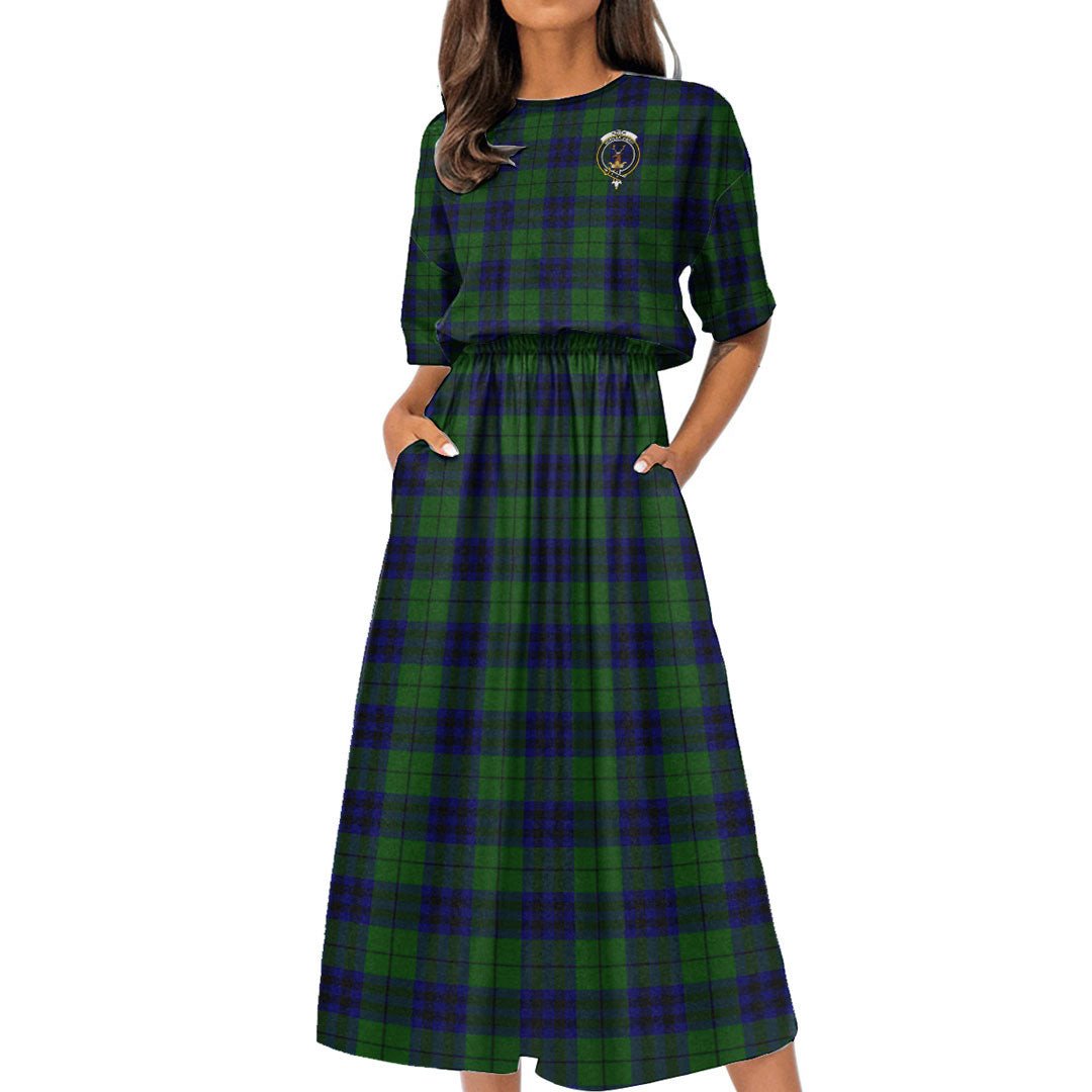 Keith Modern Tartan Crest Women's Elastic Waist Dress