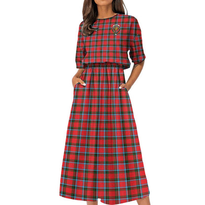 Sinclair Modern Tartan Crest Women's Elastic Waist Dress