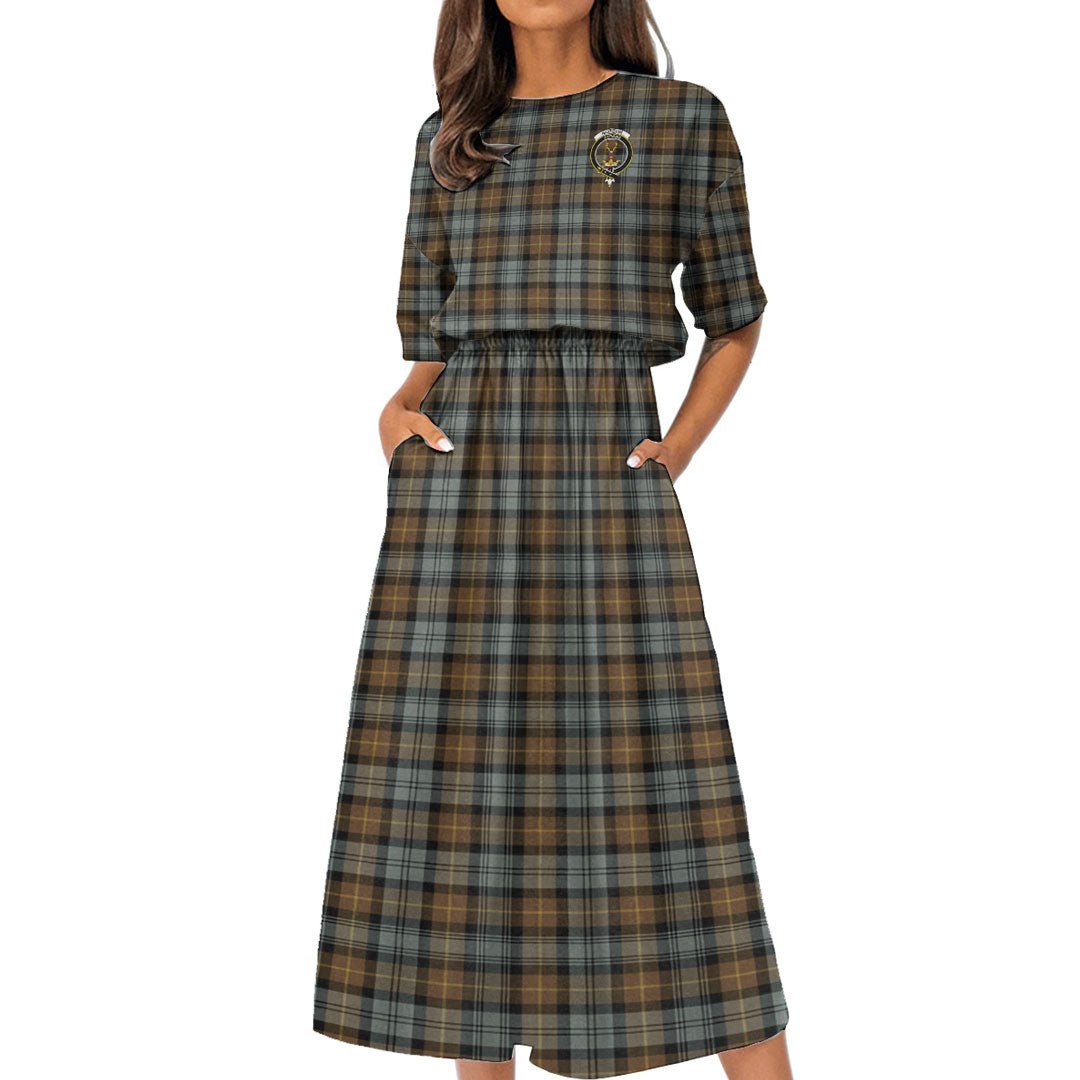 Gordon Weathered Tartan Crest Women's Elastic Waist Dress