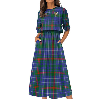 Edmonstone Tartan Crest Women's Elastic Waist Dress