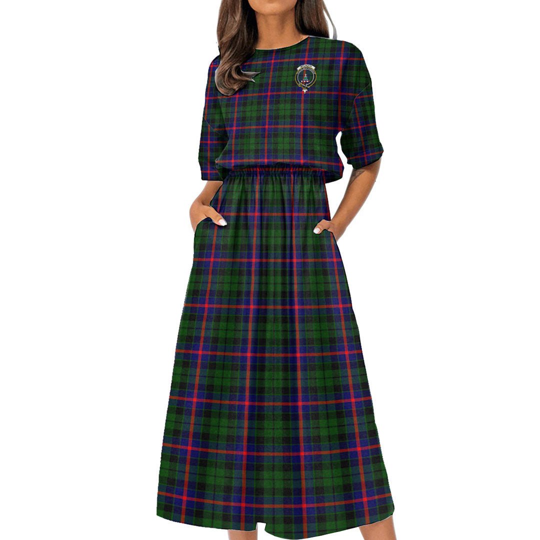 Morrison Modern Tartan Crest Women's Elastic Waist Dress