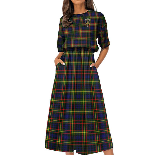 MacLellan Modern Tartan Crest Women's Elastic Waist Dress