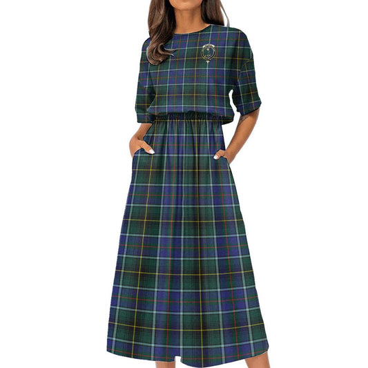 MacInnes Modern Tartan Crest Women's Elastic Waist Dress