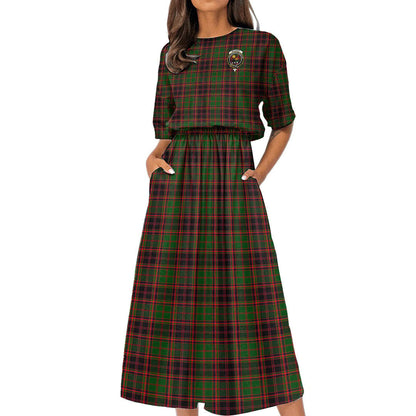 Buchan Modern Tartan Crest Women's Elastic Waist Dress