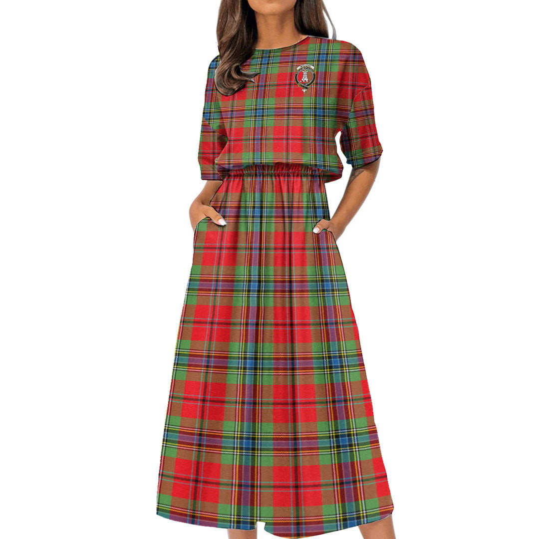 MacLean of Duart Modern Tartan Crest Women's Elastic Waist Dress