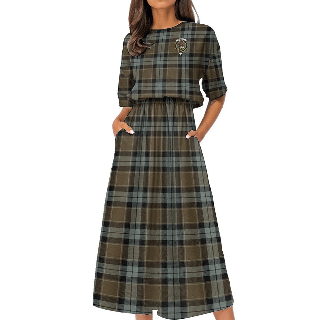 Graham of Menteith Weathered Tartan Crest Women's Elastic Waist Dress