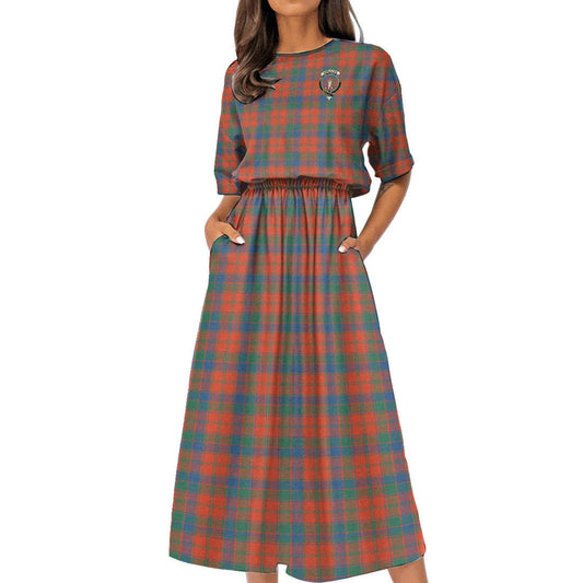 Robertson Ancient Tartan Crest Women's Elastic Waist Dress