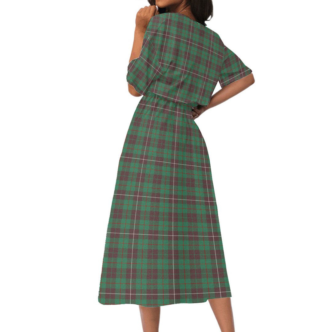 MacKinnon Hunting Ancient Tartan Crest Women's Elastic Waist Dress