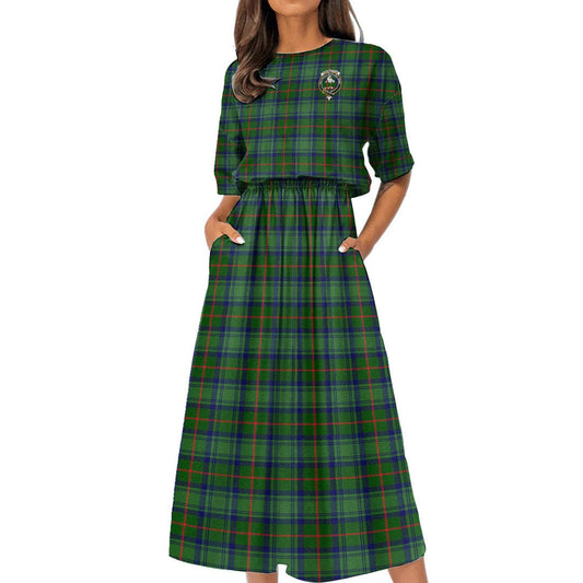 Cranstoun Tartan Crest Women's Elastic Waist Dress