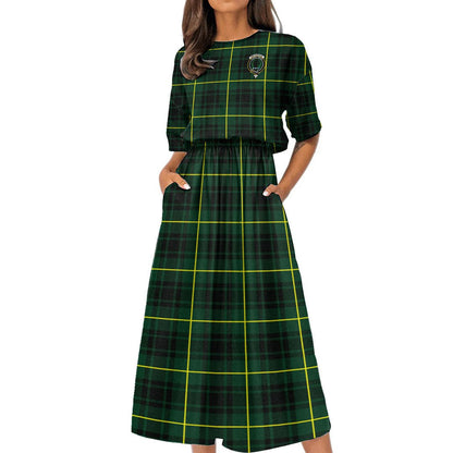 MacArthur Modern Tartan Crest Women's Elastic Waist Dress