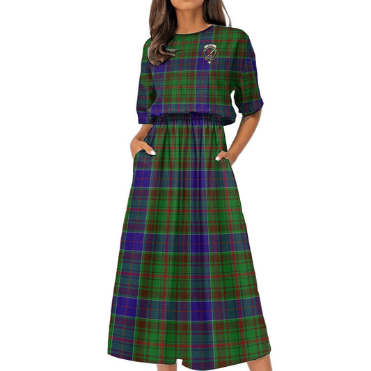 Adam Tartan Crest Women's Elastic Waist Dress