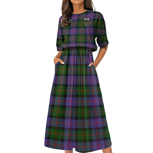 Blair Modern Tartan Crest Women's Elastic Waist Dress