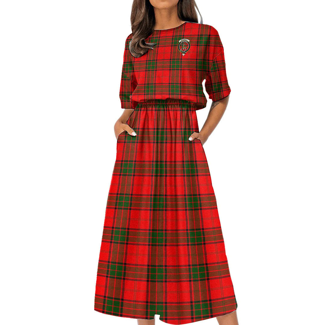 Maxwell Modern Tartan Crest Women's Elastic Waist Dress