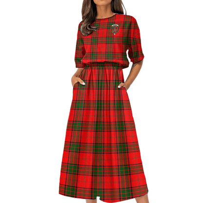 Maxwell Modern Tartan Crest Women's Elastic Waist Dress