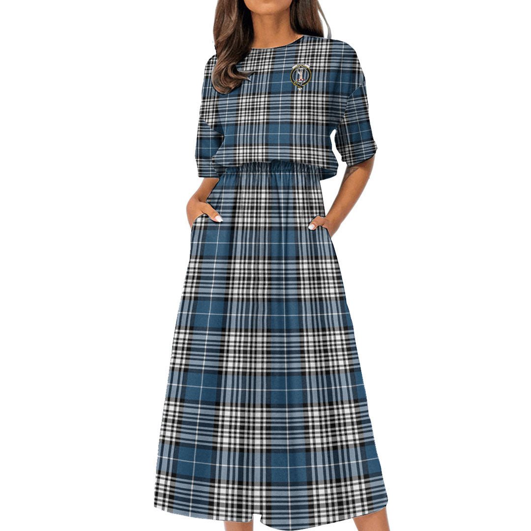 Napier Modern Tartan Crest Women's Elastic Waist Dress