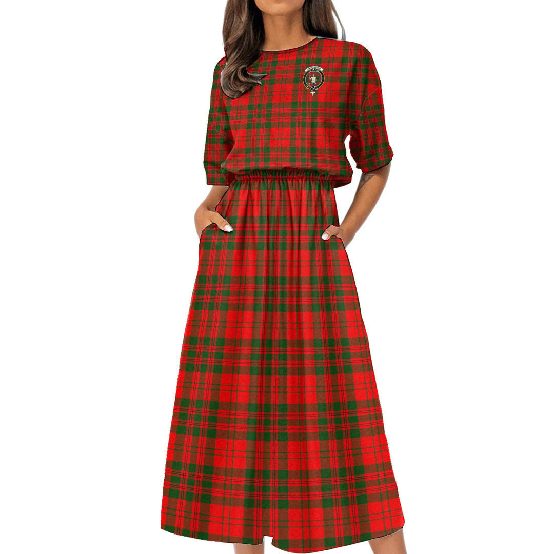 Livingstone Modern Tartan Crest Women's Elastic Waist Dress