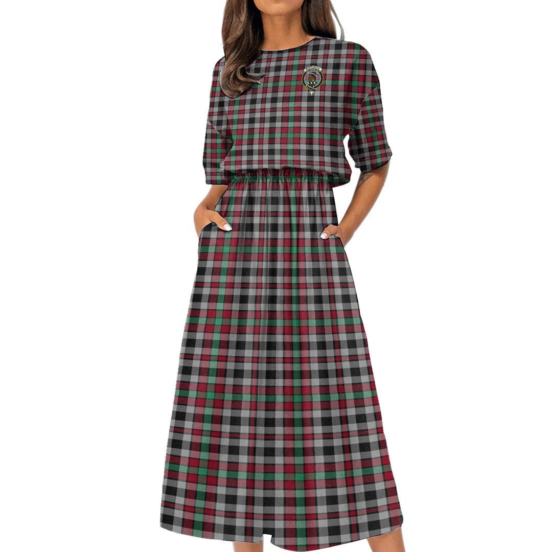 Borthwick Ancient Tartan Crest Women's Elastic Waist Dress