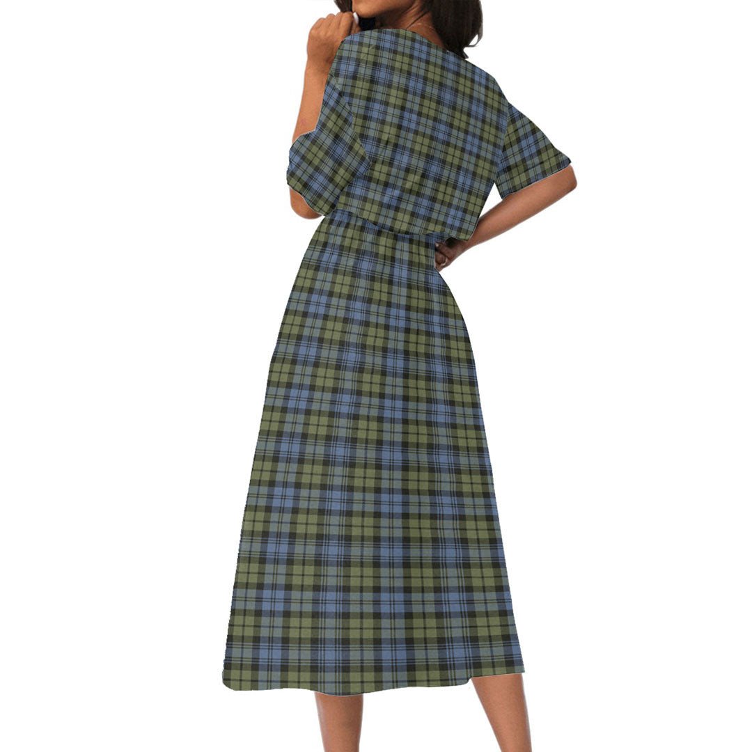 Campbell Faded Tartan Crest Women's Elastic Waist Dress