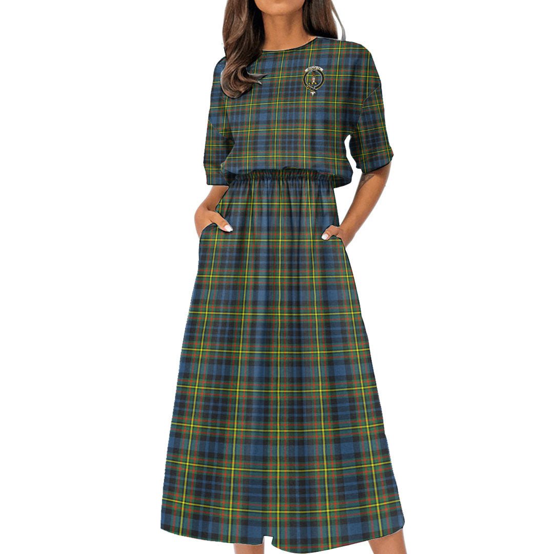 MacLellan Ancient Tartan Crest Women's Elastic Waist Dress