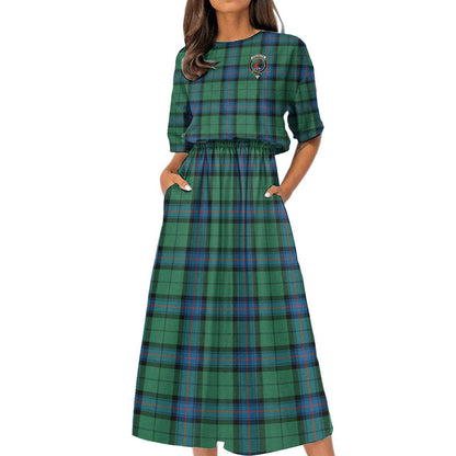 Armstrong Ancient Tartan Crest Women's Elastic Waist Dress