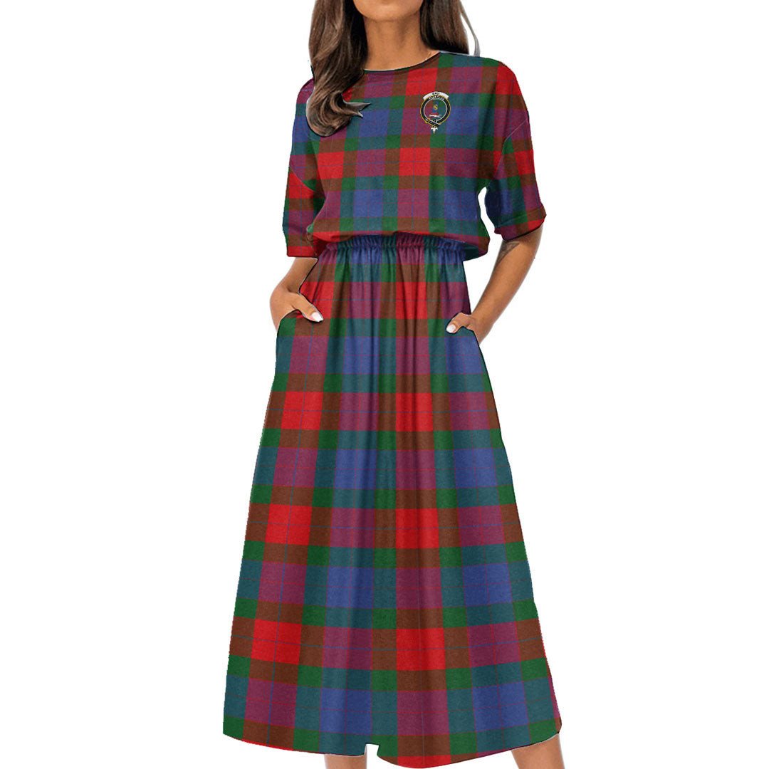 Mar Tartan Crest Women's Elastic Waist Dress