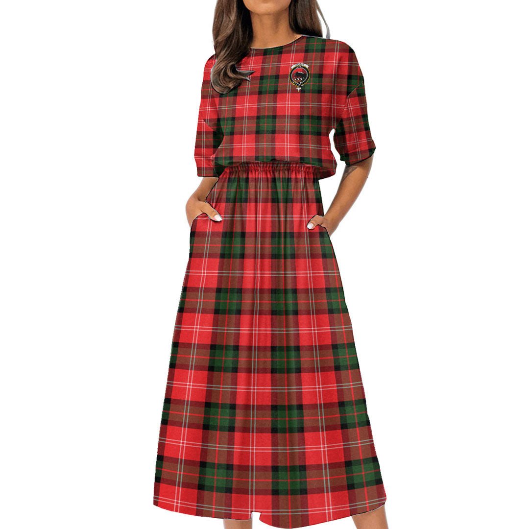 Nesbitt Modern Tartan Crest Women's Elastic Waist Dress