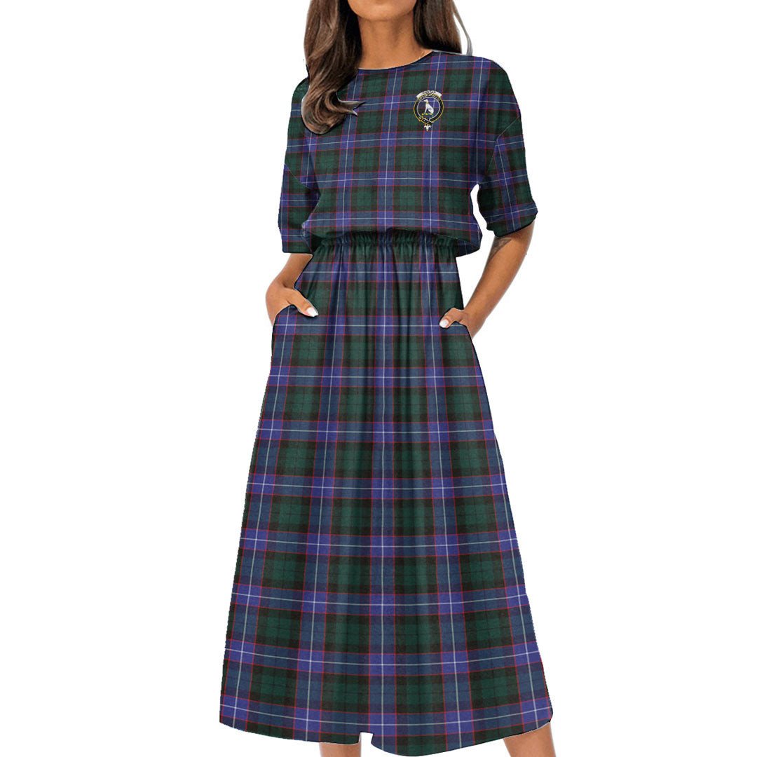 Hunter Modern Tartan Crest Women's Elastic Waist Dress