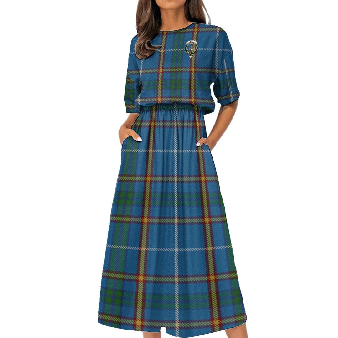 Bain Tartan Crest Women's Elastic Waist Dress