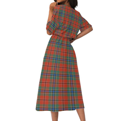 MacLean of Duart Ancient Tartan Crest Women's Elastic Waist Dress