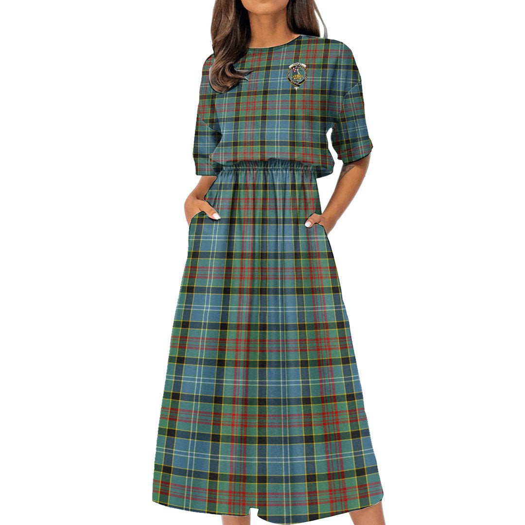 Paisley District Tartan Crest Women's Elastic Waist Dress