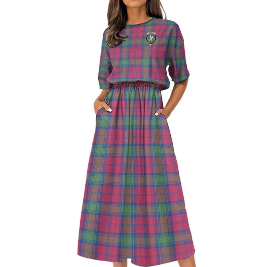 Lindsay Ancient Tartan Crest Women's Elastic Waist Dress